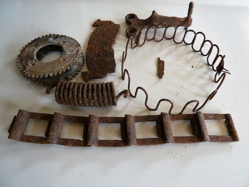 Steampunk Supply 7 Rusty Iron Metal Machine Farm Parts Altered Etsy - image 0