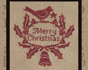 Merry Christmas - Bonnie Sullivan of All Through the Night - Cross Stitch Pattern with Valdani Thread