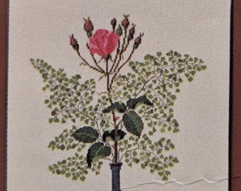 Danish Designs Cross Stitch Chart pour Rose dans un vase - millésime 1979