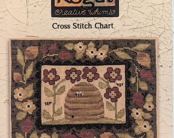 Bee-utiful Garden Cross Stitch Pattern - Teresa Kogut Creative Whims - beehive with flowers - XS164 - Paper Pattern