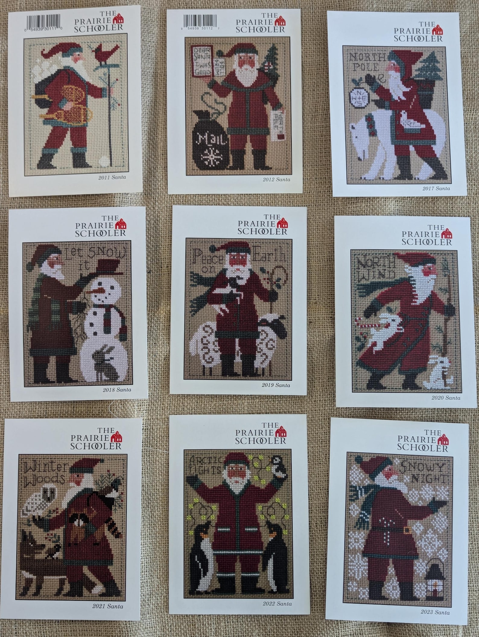Schooler Santas Counted Cross Stitch Charts by the Prairie Schooler