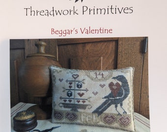 Beggar's Valentine by Threadwork Primitives Counted Cross Stitch Paper Pattern