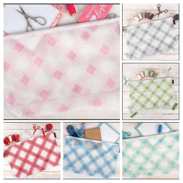 Mad For Plaid Project Bags - Berry, Olive, Gray, Pink, Mint, Blue, Bamboo, Lilac, Pumpkin