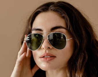 Vintage Green Lens Aviators