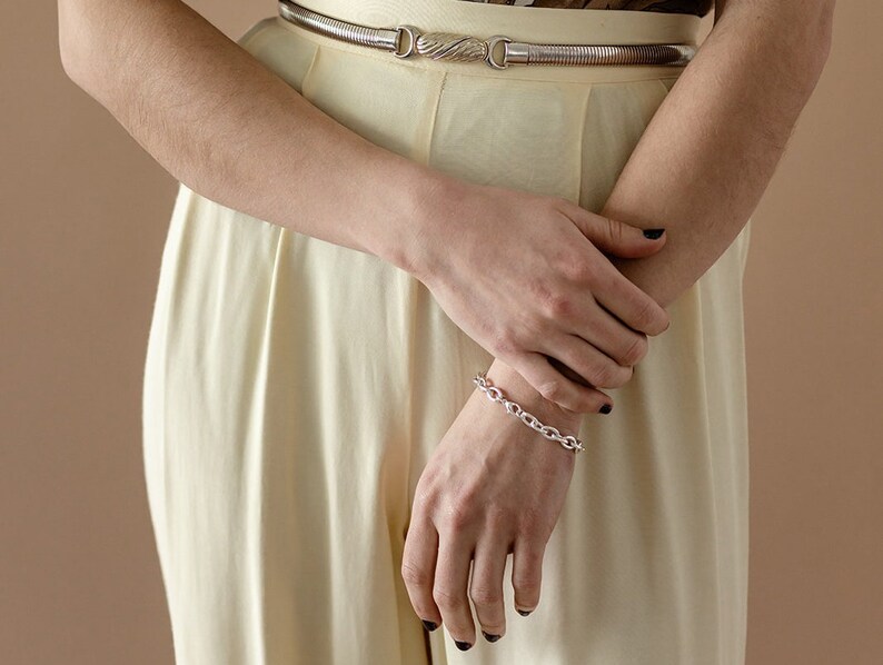 Silver Chain Link Bracelet image 3