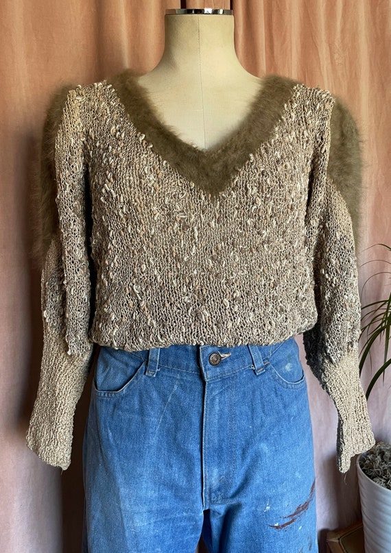 Vintage Angora and Silk Mutton Sleeve Sweater - image 3