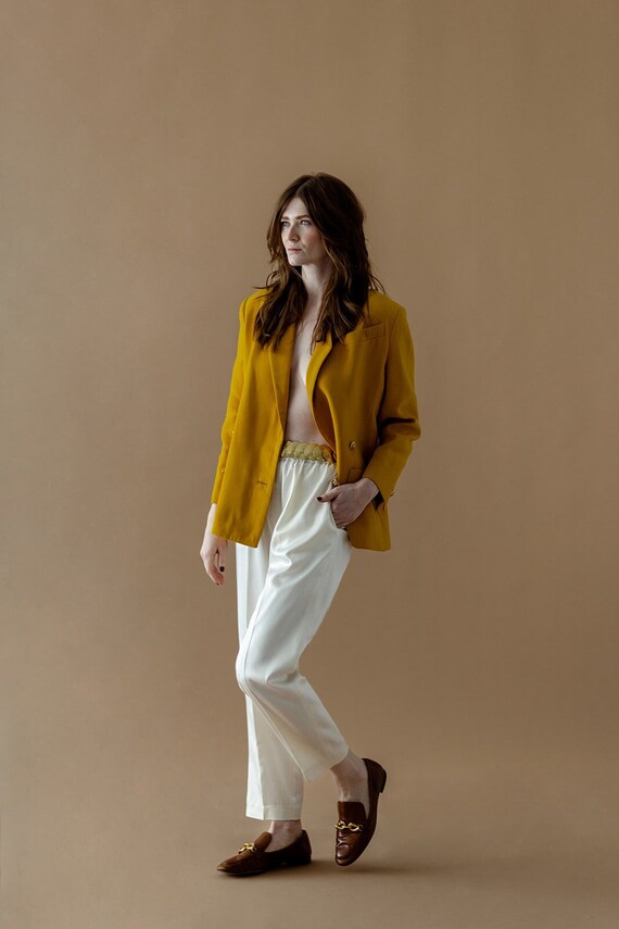 Vintage Cream Silk Pants Etsy