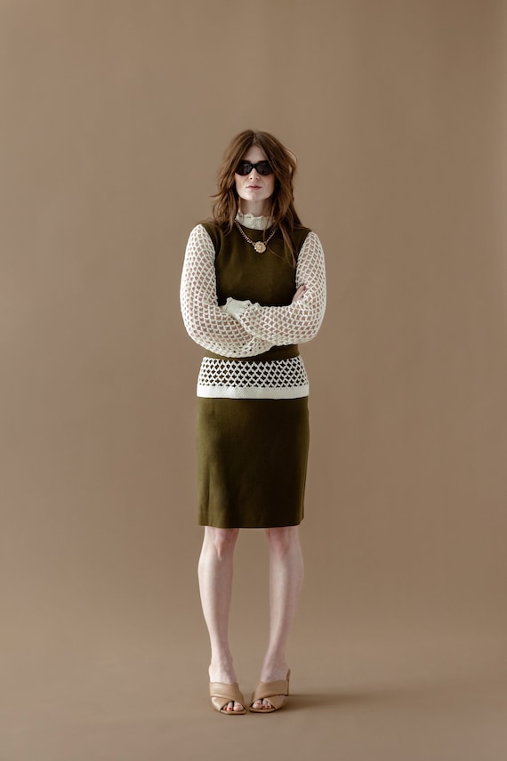 Army Green Knit Skirt Set - image 1