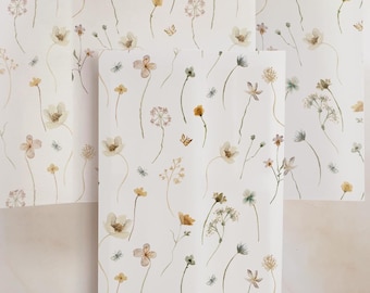 Dainty Watercolor Wildflower Vellum Gate – Wedding Invitation Wrap - Pack of 10 vellum wraps - Vellum Design No. 208