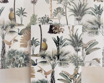 Moody Tropical Vellum Wrap – Vintage Jungle Wedding Design - Pack of 10 vellum wraps - Vellum Design No. 224