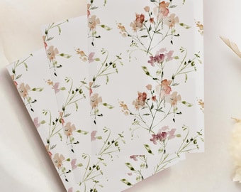 Wallflower Botanical Vellum Wrap – Wedding & Bridal Shower - Pack of 10 vellum wraps - Vellum Design No. 228