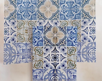 Italian Ceramic Tile Vellum Wrap – Sicilian Wedding or Shower - Pack of 10 vellum wraps - Vellum Design No. 227