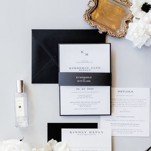 Simple Wedding Invitations, Minimalist black and white Wedding Invitation, Modern Wedding Invitations {Ottawa design sample pack}