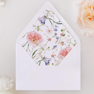 Poppies & Wildflowers Envelope Liner - Liner Design No. 108