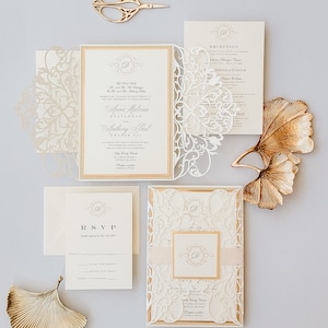 Elegant Wedding Invitation, Laser Cut Wedding Invitation, Custom Wedding Invitations, Unique Wedding Invitation {Alhambra design sample}