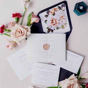 Vellum Wedding Invitations, Black Wedding Invitations, Elegant Wedding Invitation, Simple Wedding Invitations {Katherine design sample pack}