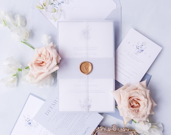 Romantic Wedding Invitation Suite – Crete Full Order Deposit
