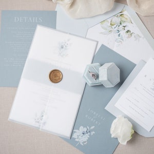 Vellum Wedding Invitations, Floral Wedding Invitation, Wedding Invitation Garden, Simple Wedding Invitation {Crete design sample pack}