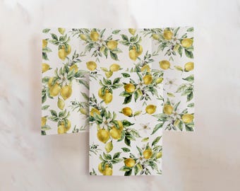 Watercolor Mediterranean Lemon Vellum Gate – Wedding Wrap - Pack of 10 vellum wraps - Vellum Design No. 222