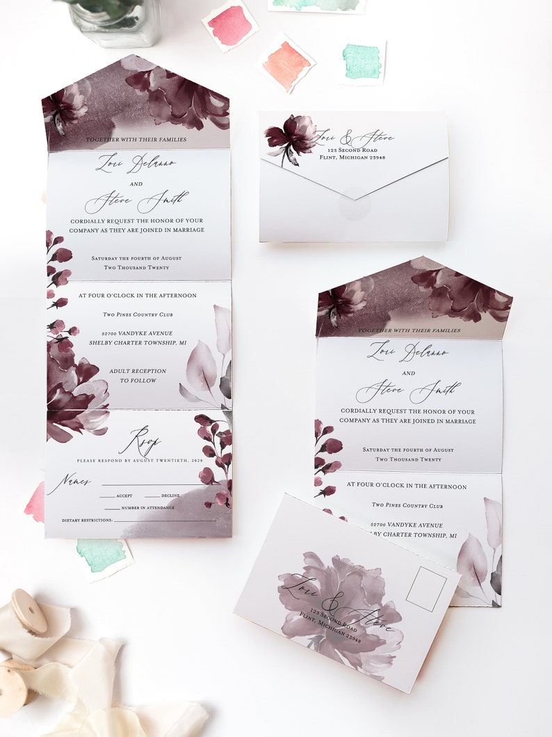 Seal and send wedding invitation card Affordable wedding Etsy