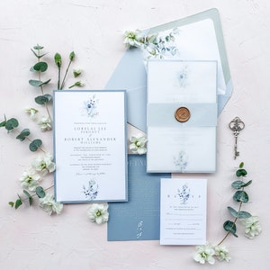 Dusty Blue Wedding Invitations