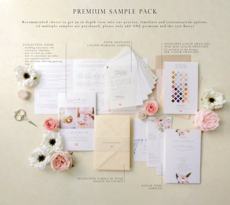 Modern black and white wedding invitation suite, classic simple wedding invite Fresno design sample pack Premium sample pack