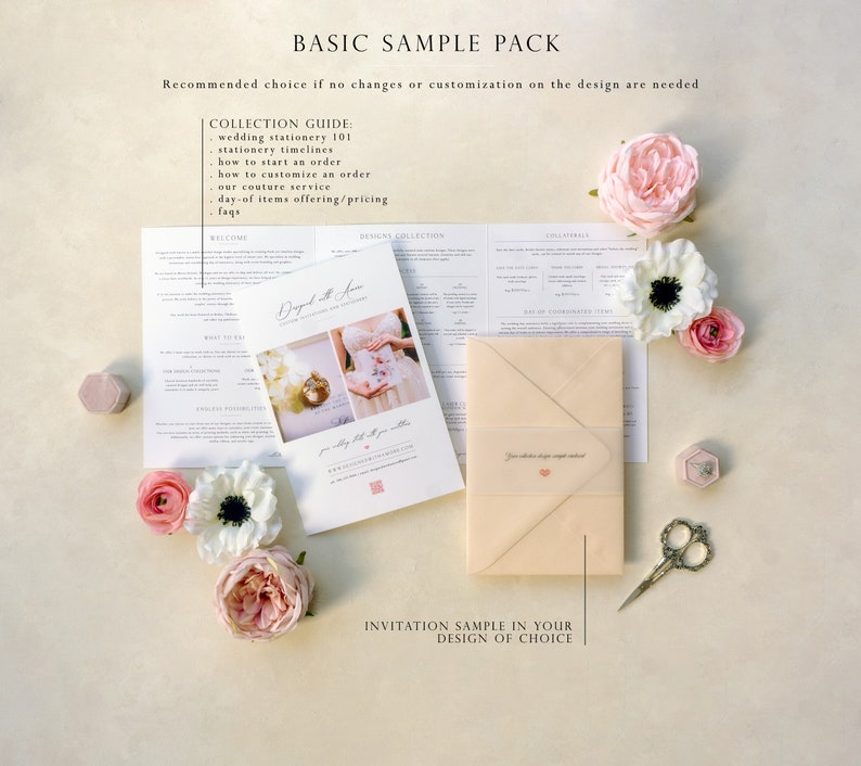 Elegant simple Wedding Invitation suite, gold invitations wedding suite Richmond design sample pack Basic (invitation)