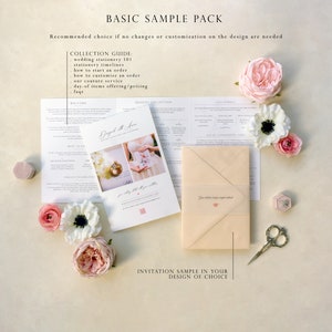 Elegant Invitation wedding invitation, blush laser cut wedding invitation suite Begonia design sample pack Basic (invitation)