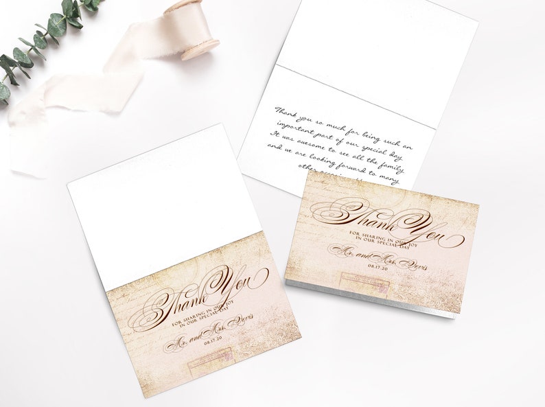 Wedding Thank you card folded thank you card for wedding {Longview design}