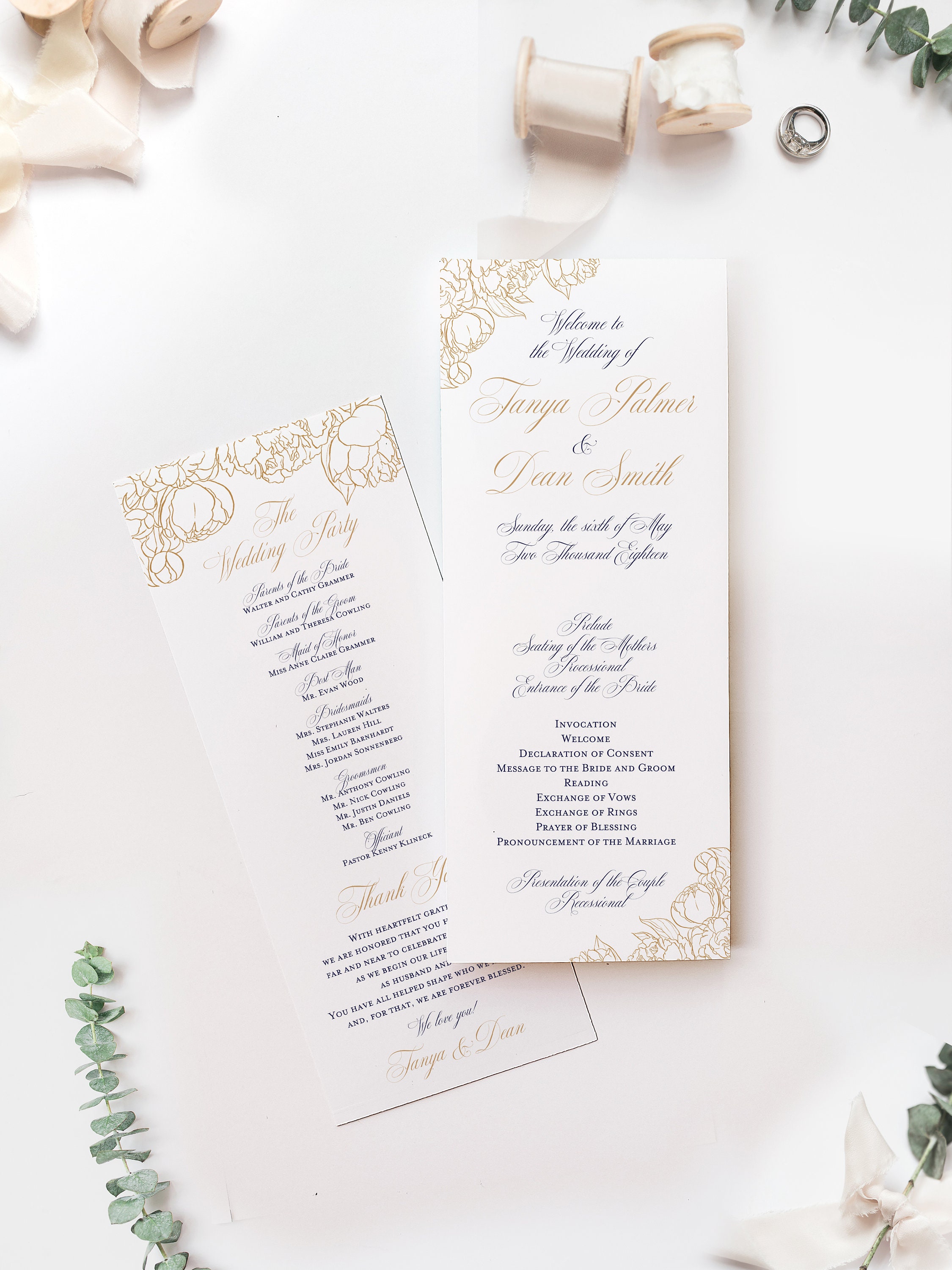 Elegant Wedding Program Simple Floral Wedding Program Elegant