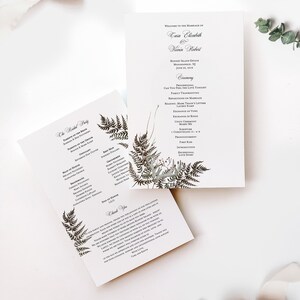 Dusty Blue Wedding Program Floral Wedding Program Spring Wedding