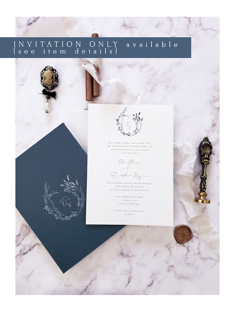 Vellum Jacket Wedding Invitations dusty blue wedding Etsy