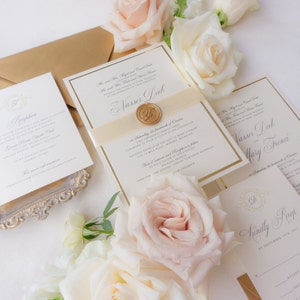 Elegant simple Wedding Invitation suite, gold invitations wedding suite Richmond design sample pack image 8