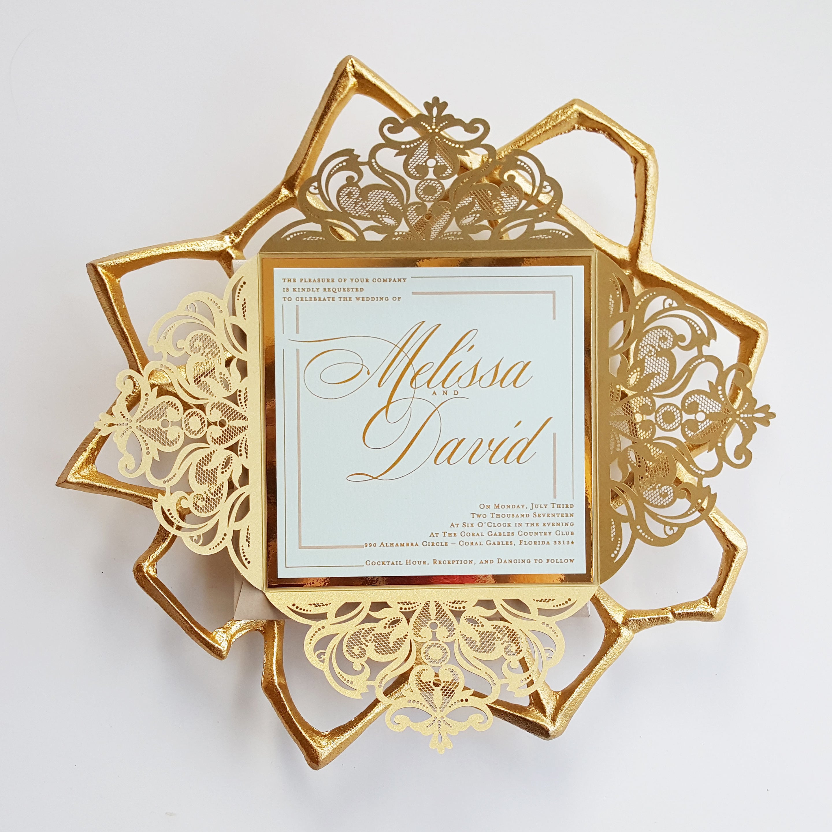 Gold And White Wedding Invitations Templates