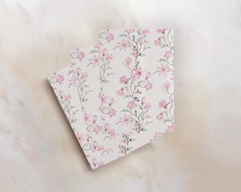 Pink Magnolia Line Art Vellum Gate – Wedding Invitation Wrap - Pack of 10 vellum wraps - Vellum Design No. 215