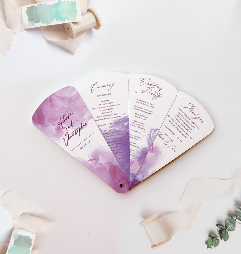 Wichita design Petals Program fan elegant petal fans sliding wedding program