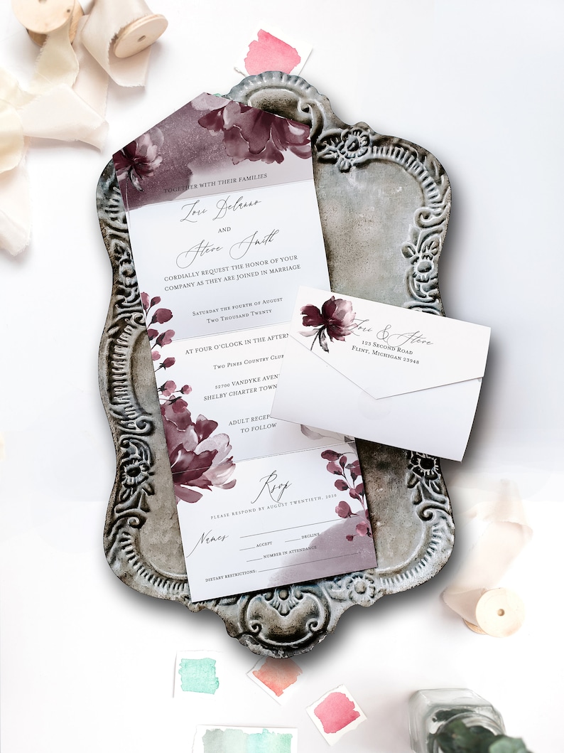 Seal and send wedding invitation card Affordable wedding Etsy