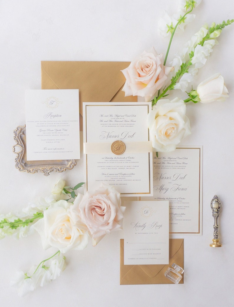 Elegant simple Wedding Invitation suite