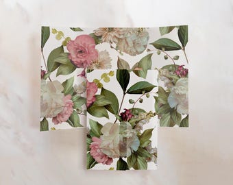 Moody Pink & Orange Floral Vellum Gate – Wedding Wrap - Pack of 10 vellum wraps - Vellum Design No. 220