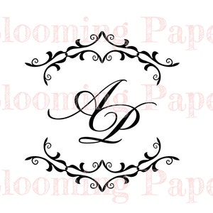 Vector de monograma personalizable, diseño de monograma personalizado, archivo digital