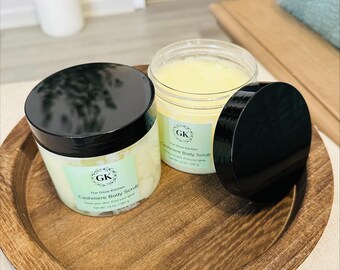 Cashmere Whipped Sugar Body Scrub | Emulsified Sugar Scrub for Dry Skin | Luxury Shea Butter Body Polish | 14 oz Jar
