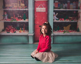 Red Distressed Damask - Vinyl Photography Backdrop Floordrop Prop