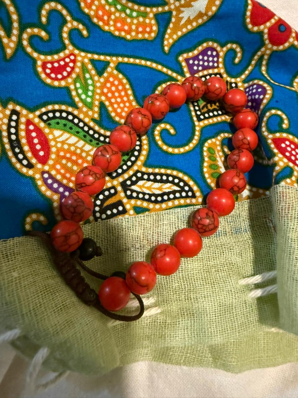 Handmade Buddhist Bead Bracelet – Nepal Prayer Bracelet, Adjustable Meditation Beads, Two Styles Available — image 4