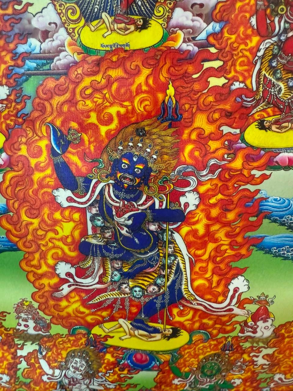 Troma Nagmo Silk Print Thangka – Dudjom Tersar Lineage, Vajrayana Chöd Wall Hanging — image 3