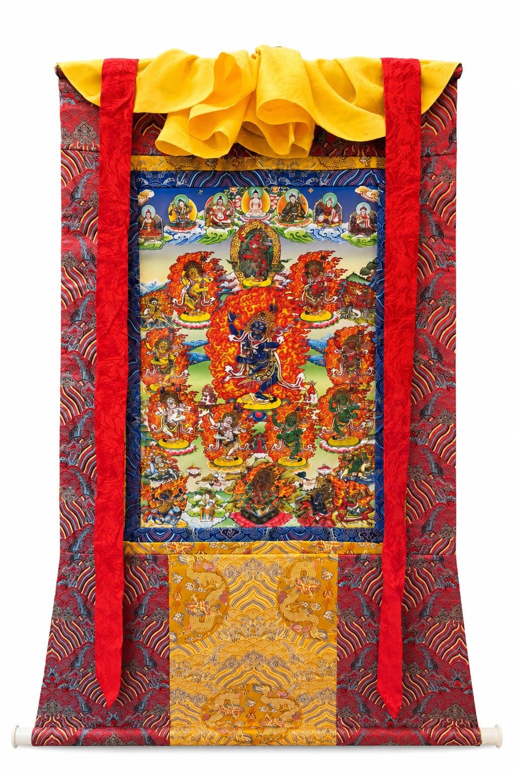 Troma Nagmo Silk Print Thangka – Dudjom Tersar Lineage, Vajrayana Chöd Wall Hanging