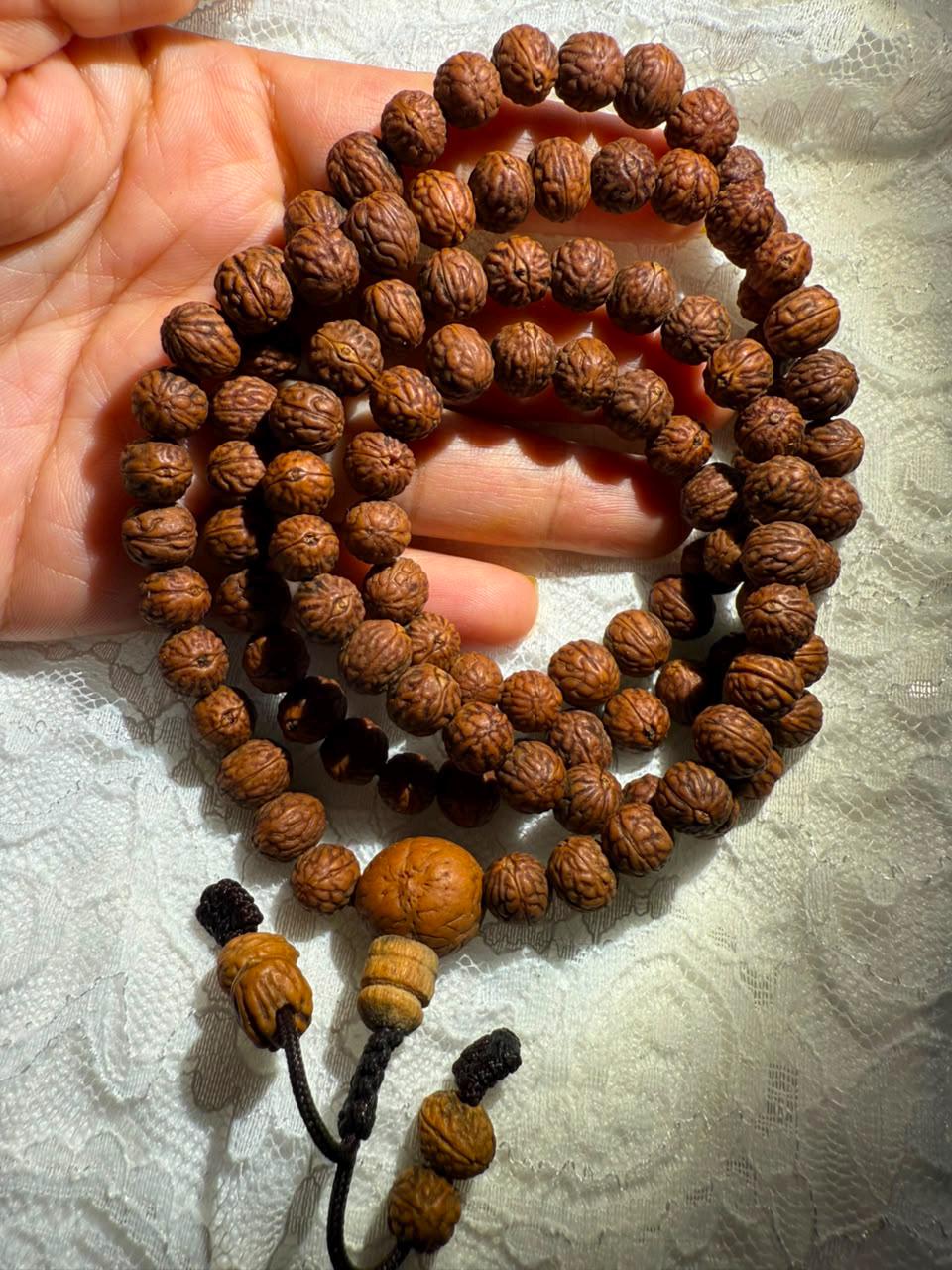 Blessed Raktu Seed Mala – 108 Beads, 8mm, Handmade in Nepal, Buddhist Prayer Beads — image 3