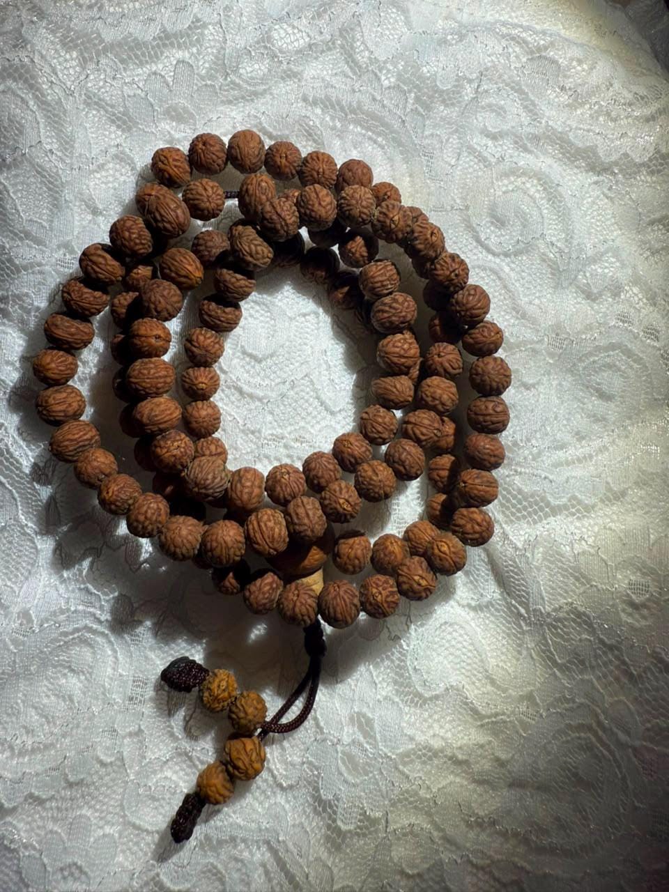 Blessed Raktu Seed Mala – 108 Beads, 8mm, Handmade in Nepal, Buddhist Prayer Beads