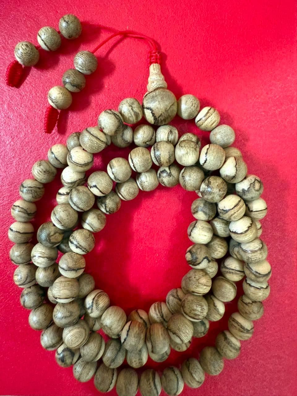 Natural Aged Agarwood Mala 108 Beads, 8mm Handmade Buddhist Prayer Meditation Beads — image 5