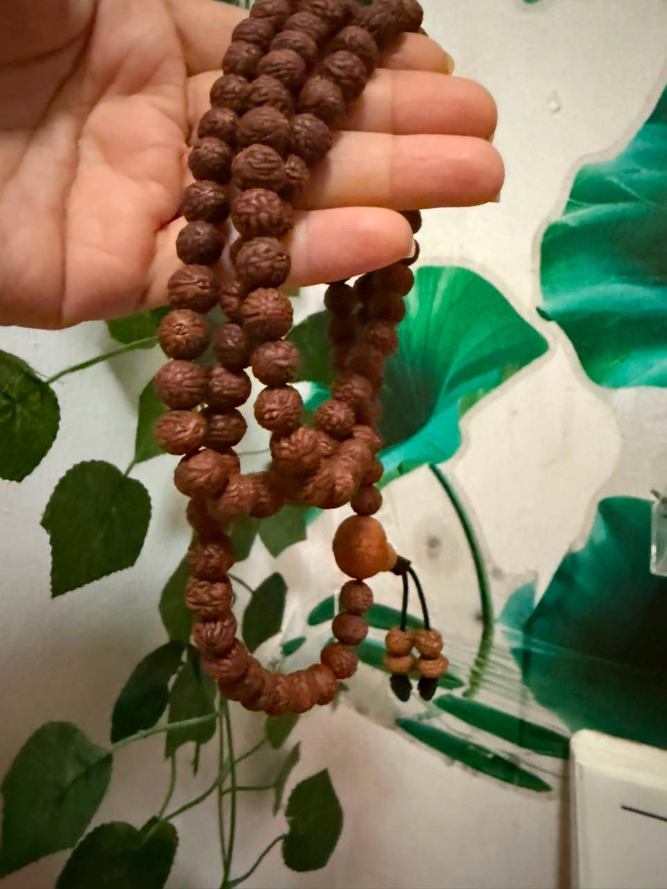 Blessed Raktu Seed Mala – 108 Beads, 8mm, Handmade in Nepal, Buddhist Prayer Beads — image 4