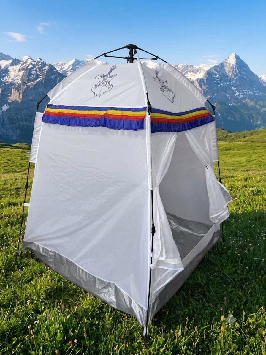 Chöd Retreat Tent – Solo Meditation Tent for Vajrayana Practice, Tibetan Buddhist Dharma Retreat Shelter, 1.6 x 1.6 x 1.9m